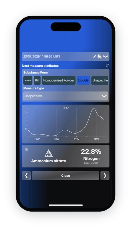 NIRStudio app ammonium nitrate
