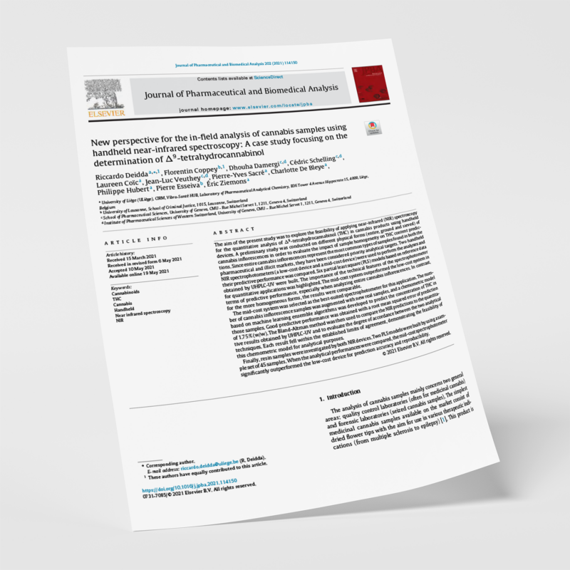 New perspective for the in field analysis of cannabis samples using handheld near infrared spectroscopy nirstudio published article